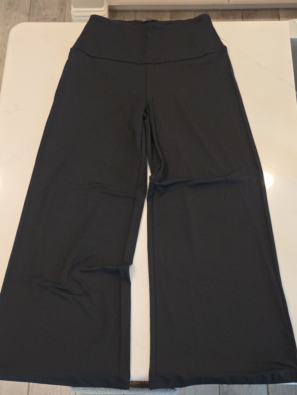High-Waist Wide Leg Women's Palazzo Pants - Black